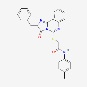 2-[(2-benzyl-3-oxo-2,3-dihydroimidazo[1,2-c]quinazolin-5-yl)thio]-N-(4-methylphenyl)acetamide