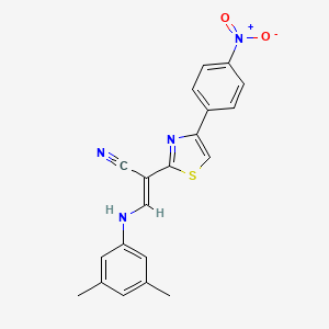(E)-3-((3,5-dimethylphenyl)amino)-2-(4-(4-nitrophenyl)thiazol-2-yl)acrylonitrile