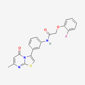 molecular formula C21H16FN3O3S B2645600 2-(2-fluorophenoxy)-N-(3-(7-methyl-5-oxo-5H-thiazolo[3,2-a]pyrimidin-3-yl)phenyl)acetamide CAS No. 1021116-15-3