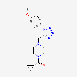 molecular formula C17H22N6O2 B2645610 1-cyclopropanecarbonyl-4-{[1-(4-methoxyphenyl)-1H-1,2,3,4-tetrazol-5-yl]methyl}piperazine CAS No. 1040678-09-8