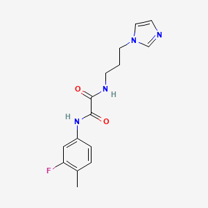 molecular formula C15H17FN4O2 B2645614 N'-(3-fluoro-4-methylphenyl)-N-(3-imidazol-1-ylpropyl)oxamide CAS No. 899956-52-6