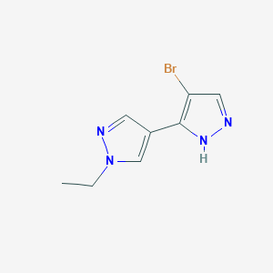 molecular formula C8H9BrN4 B2645618 4-bromo-1'-ethyl-1H,1'H-3,4'-bipyrazole CAS No. 1006476-90-9