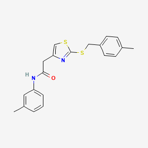 molecular formula C20H20N2OS2 B2645621 2-(2-((4-methylbenzyl)thio)thiazol-4-yl)-N-(m-tolyl)acetamide CAS No. 941984-85-6