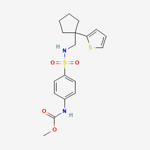methyl (4-(N-((1-(thiophen-2-yl)cyclopentyl)methyl)sulfamoyl)phenyl)carbamate