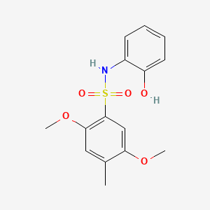molecular formula C15H17NO5S B2645628 N-(2-hydroxyphenyl)-2,5-dimethoxy-4-methylbenzenesulfonamide CAS No. 1018136-87-2