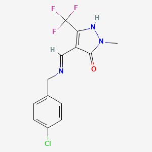 4-{[(4-chlorobenzyl)amino]methylene}-2-methyl-5-(trifluoromethyl)-2,4-dihydro-3H-pyrazol-3-one