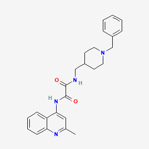 molecular formula C25H28N4O2 B2645633 N'-[(1-benzylpiperidin-4-yl)methyl]-N-(2-methylquinolin-4-yl)ethanediamide CAS No. 953201-27-9