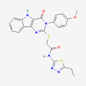 N-(5-ethyl-1,3,4-thiadiazol-2-yl)-2-[[3-(4-methoxyphenyl)-4-oxo-5H-pyrimido[5,4-b]indol-2-yl]sulfanyl]acetamide