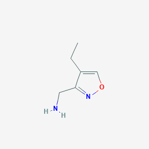 molecular formula C6H10N2O B2645639 (4-Ethyl-1,2-oxazol-3-yl)methanamine CAS No. 1784891-43-5