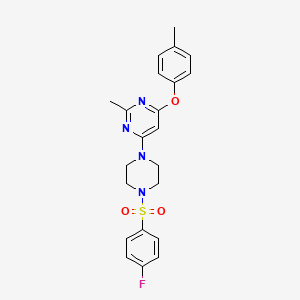 4-(4-((4-Fluorophenyl)sulfonyl)piperazin-1-yl)-2-methyl-6-(p-tolyloxy)pyrimidine