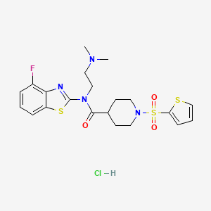 N-(2-(dimethylamino)ethyl)-N-(4-fluorobenzo[d]thiazol-2-yl)-1-(thiophen-2-ylsulfonyl)piperidine-4-carboxamide hydrochloride