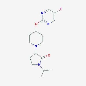 B2645660 3-[4-(5-Fluoropyrimidin-2-yl)oxypiperidin-1-yl]-1-propan-2-ylpyrrolidin-2-one CAS No. 2379951-43-4