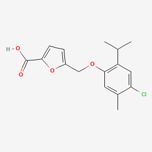 molecular formula C16H17ClO4 B2645682 5-[(4-氯-2-异丙基-5-甲基苯氧基)甲基]-2-呋酸 CAS No. 438219-43-3