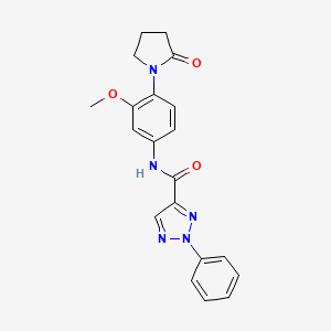 molecular formula C20H19N5O3 B2645684 N-(3-methoxy-4-(2-oxopyrrolidin-1-yl)phenyl)-2-phenyl-2H-1,2,3-triazole-4-carboxamide CAS No. 1324523-87-6