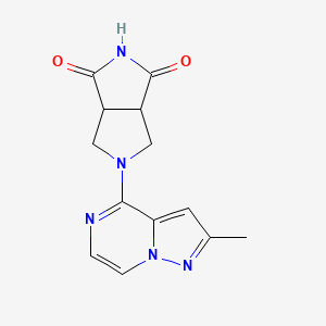 molecular formula C13H13N5O2 B2645698 5-(2-Methylpyrazolo[1,5-a]pyrazin-4-yl)-3a,4,6,6a-tetrahydropyrrolo[3,4-c]pyrrole-1,3-dione CAS No. 2415466-23-6