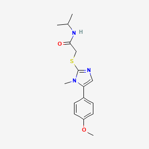 molecular formula C16H21N3O2S B2645700 N-isopropyl-2-((5-(4-methoxyphenyl)-1-methyl-1H-imidazol-2-yl)thio)acetamide CAS No. 1207012-64-3