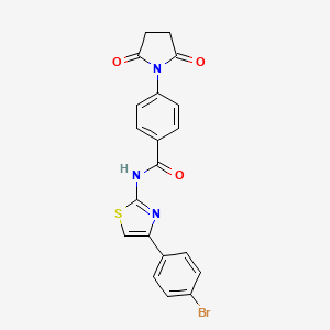 molecular formula C20H14BrN3O3S B2645705 N-[4-(4-bromophenyl)-1,3-thiazol-2-yl]-4-(2,5-dioxopyrrolidin-1-yl)benzamide CAS No. 313405-87-7