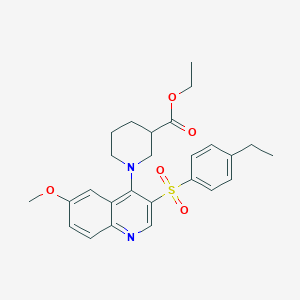 molecular formula C26H30N2O5S B2645706 Ethyl 1-[3-(4-ethylbenzenesulfonyl)-6-methoxyquinolin-4-yl]piperidine-3-carboxylate CAS No. 897624-35-0