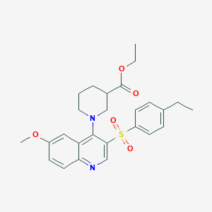Ethyl 1-(3-((4-ethylphenyl)sulfonyl)-6-methoxyquinolin-4-yl)piperidine-3-carboxylate