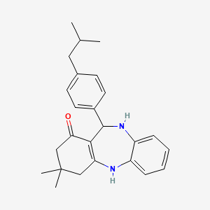 9,9-dimethyl-6-[4-(2-methylpropyl)phenyl]-6,8,10,11-tetrahydro-5H-benzo[b][1,4]benzodiazepin-7-one