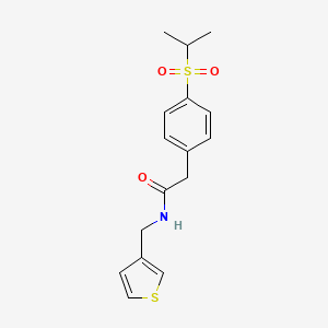 molecular formula C16H19NO3S2 B2645710 2-(4-(isopropylsulfonyl)phenyl)-N-(thiophen-3-ylmethyl)acetamide CAS No. 1209347-86-3
