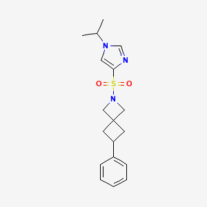 molecular formula C18H23N3O2S B2645716 6-phenyl-2-{[1-(propan-2-yl)-1H-imidazol-4-yl]sulfonyl}-2-azaspiro[3.3]heptane CAS No. 2380043-17-2