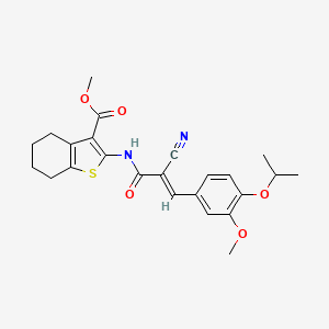 (E)-methyl 2-(2-cyano-3-(4-isopropoxy-3-methoxyphenyl)acrylamido)-4,5,6,7-tetrahydrobenzo[b]thiophene-3-carboxylate