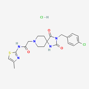 2-(3-(4-chlorobenzyl)-2,4-dioxo-1,3,8-triazaspiro[4.5]decan-8-yl)-N-(4-methylthiazol-2-yl)acetamide hydrochloride