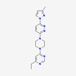 3-[4-(6-Ethylpyrimidin-4-yl)piperazin-1-yl]-6-(3-methylpyrazol-1-yl)pyridazine