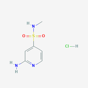 molecular formula C6H10ClN3O2S B2645746 2-amino-N-methylpyridine-4-sulfonamide hydrochloride CAS No. 2413868-12-7