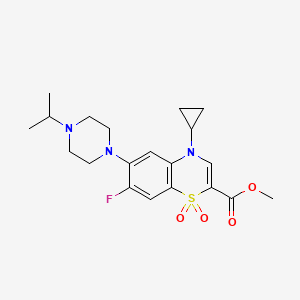 molecular formula C20H26FN3O4S B2645762 甲基-4-环丙基-7-氟-6-(4-异丙基哌嗪-1-基)-4H-苯并[b][1,4]噻嗪-2-羧酸甲酯 1,1-二氧化物 CAS No. 1116010-23-1