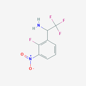 molecular formula C8H6F4N2O2 B2645771 2,2,2-Trifluoro-1-(2-fluoro-3-nitrophenyl)ethan-1-amine CAS No. 1391302-88-7