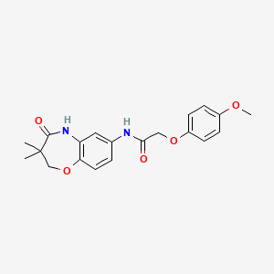 molecular formula C20H22N2O5 B2645772 N-(3,3-dimethyl-4-oxo-2,3,4,5-tetrahydrobenzo[b][1,4]oxazepin-7-yl)-2-(4-methoxyphenoxy)acetamide CAS No. 921777-57-3