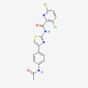 molecular formula C17H12Cl2N4O2S B2645773 3,6-dichloro-N-[4-(4-acetamidophenyl)-1,3-thiazol-2-yl]pyridine-2-carboxamide CAS No. 930502-12-8