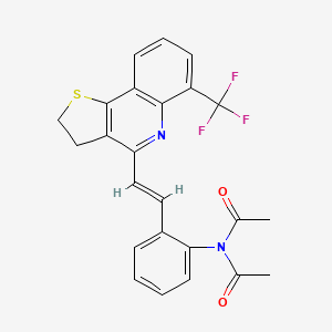 molecular formula C24H19F3N2O2S B2645774 N-acetyl-N-(2-{(E)-2-[6-(trifluoromethyl)-2,3-dihydrothieno[3,2-c]quinolin-4-yl]ethenyl}phenyl)acetamide CAS No. 865658-37-3