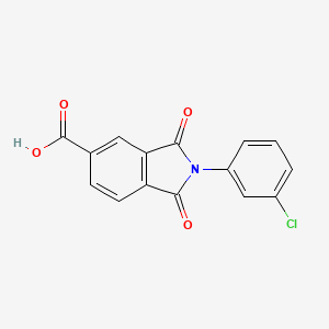 molecular formula C15H8ClNO4 B2645775 2-(3-Chlorophenyl)-1,3-dioxoisoindoline-5-carboxylic acid CAS No. 166096-47-5
