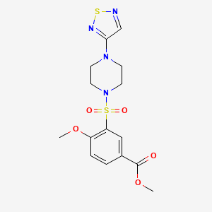 molecular formula C15H18N4O5S2 B2645777 Methyl 3-((4-(1,2,5-thiadiazol-3-yl)piperazin-1-yl)sulfonyl)-4-methoxybenzoate CAS No. 2319722-48-8