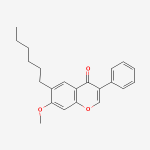 molecular formula C22H24O3 B2645779 6-hexyl-7-methoxy-3-phenyl-4H-chromen-4-one CAS No. 314247-20-6