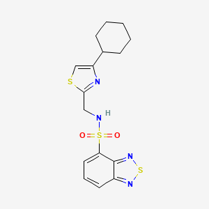 molecular formula C16H18N4O2S3 B2645842 N-[(4-cyclohexyl-1,3-thiazol-2-yl)methyl]-2,1,3-benzothiadiazole-4-sulfonamide CAS No. 2034244-64-7