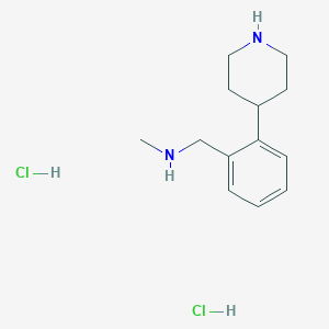 molecular formula C13H22Cl2N2 B2645858 N-Methyl-1-(2-(piperidin-4-yl)phenyl)methanamine dihydrochloride CAS No. 1853217-73-8