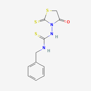 molecular formula C11H11N3OS3 B2645885 N-Benzyl-N'-(4-oxo-2-thioxo-1,3-thiazolidin-3-YL)thiourea CAS No. 473243-73-1