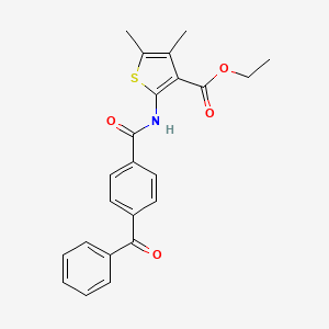 molecular formula C23H21NO4S B2645923 Ethyl 2-(4-benzoylbenzamido)-4,5-dimethylthiophene-3-carboxylate CAS No. 391867-09-7