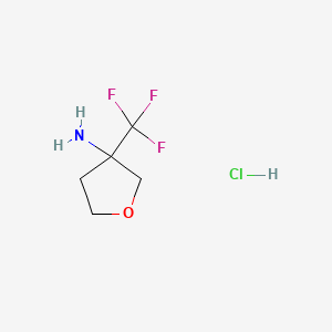 molecular formula C5H9ClF3NO B2645937 3-(Trifluoromethyl)tetrahydrofuran-3-amine hydrochloride CAS No. 1638269-35-8
