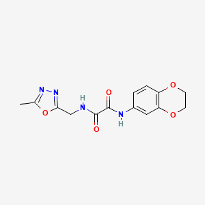 molecular formula C14H14N4O5 B2645945 N'-(2,3-dihydro-1,4-benzodioxin-6-yl)-N-[(5-methyl-1,3,4-oxadiazol-2-yl)methyl]ethanediamide CAS No. 1209732-04-6