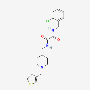 molecular formula C20H24ClN3O2S B2645956 N'-[(2-chlorophenyl)methyl]-N-({1-[(thiophen-3-yl)methyl]piperidin-4-yl}methyl)ethanediamide CAS No. 1235101-47-9