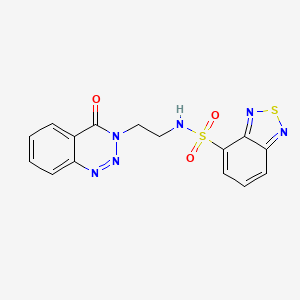 molecular formula C15H12N6O3S2 B2645979 N-(2-(4-oxobenzo[d][1,2,3]triazin-3(4H)-yl)ethyl)benzo[c][1,2,5]thiadiazole-4-sulfonamide CAS No. 1904310-96-8
