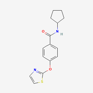 molecular formula C15H16N2O2S B2645982 N-cyclopentyl-4-(1,3-thiazol-2-yloxy)benzamide CAS No. 1904311-44-9