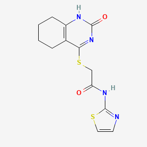 molecular formula C13H14N4O2S2 B2645987 2-((2-oxo-1,2,5,6,7,8-hexahydroquinazolin-4-yl)thio)-N-(thiazol-2-yl)acetamide CAS No. 946217-90-9