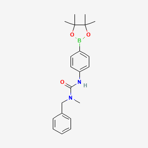 molecular formula C21H27BN2O3 B2645990 1-Benzyl-1-methyl-3-(4-(4,4,5,5-tetramethyl-1,3,2-dioxaborolan-2-yl)phenyl)urea CAS No. 874298-13-2