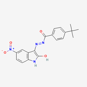 4-tert-butyl-N'-[(3E)-5-nitro-2-oxo-1,2-dihydro-3H-indol-3-ylidene]benzohydrazide